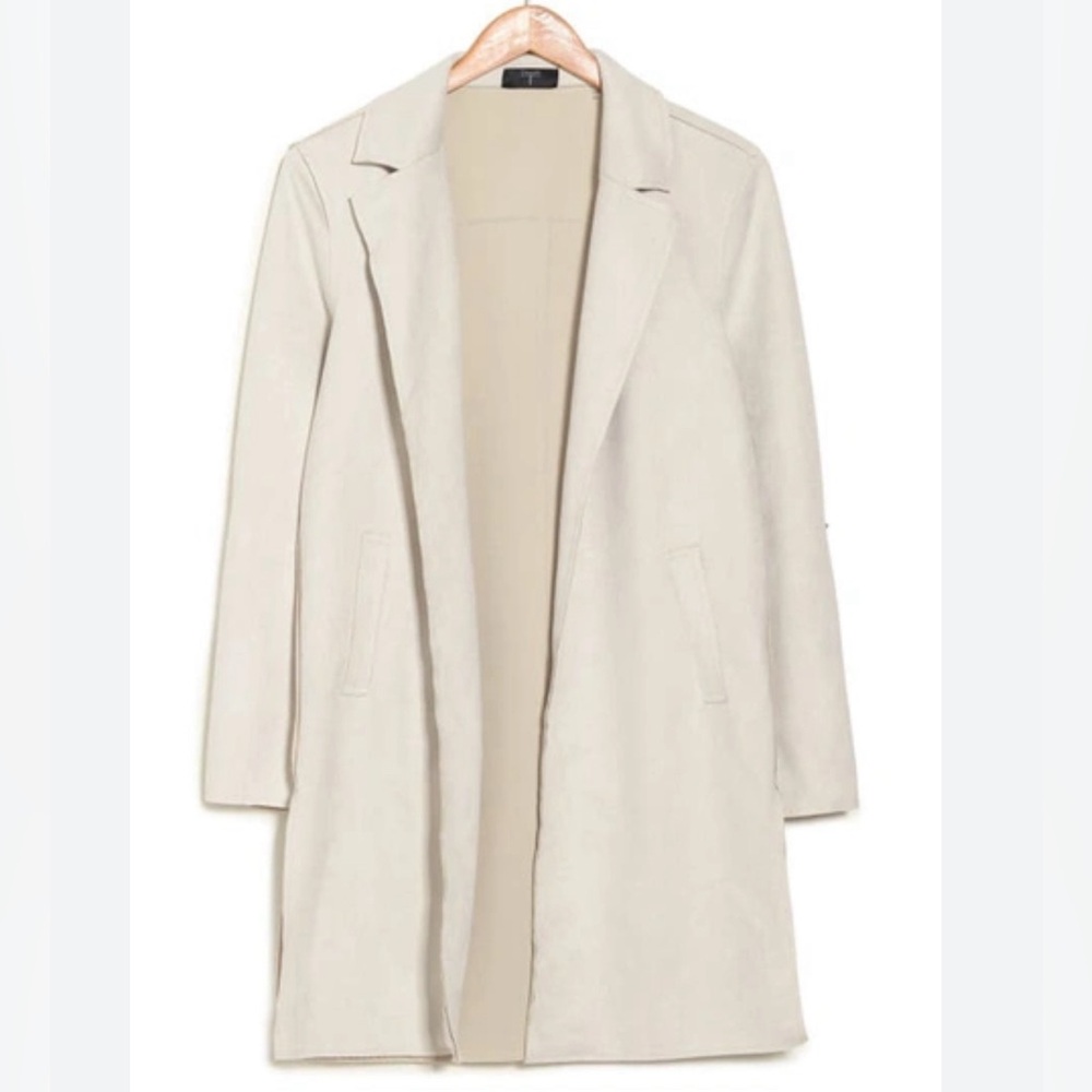 Tahari Faux Suede Coatigan Size XL